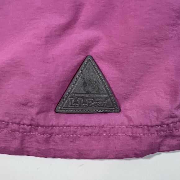 LL Bean Pink Full Zip Nylon Long Sleeve Windbreaker Jacket Kids/Girls Size 8 - Picture 11 of 11